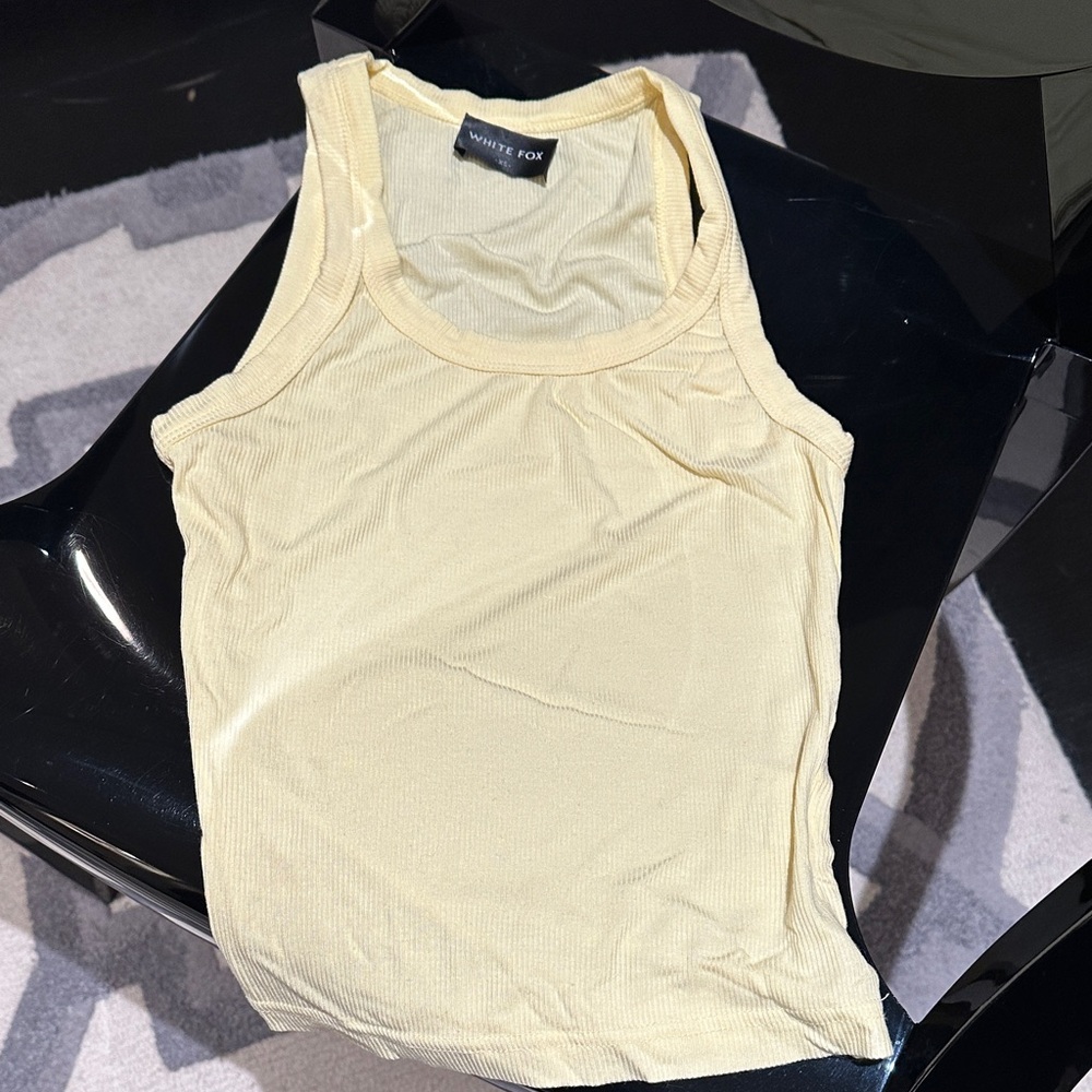 White Fox Boutique Soft Yellow Tank Top